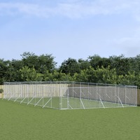  Outdoor Dog Kennel Silver 8x16x2 m Galvanised Steel