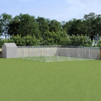  Outdoor Dog Kennel with Roof Silver 12x12x2.5 m Galvanised Steel
