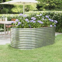  Garden Raised Bed Powder-coated Steel 175x100x68 cm Silver