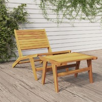  Garden Chair with Footrest Solid Wood Teak