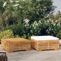  2 Piece Garden Lounge Set Solid Wood Teak