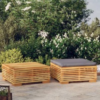  2 Piece Garden Lounge Set Solid Wood Teak