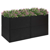  Garden Planter Black 157x80x80 cm Poly Rattan