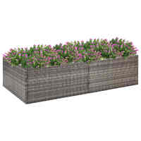  Garden Planter Grey 157x80x40 cm Poly Rattan