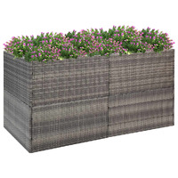  Garden Planter Grey 157x80x80 cm Poly Rattan