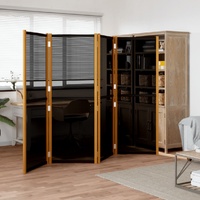  4-Panel Room Divider Black 280x180 cm