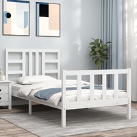  Bed Frame without Mattress White 90x190 cm Solid Wood Pine