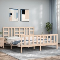  Bed Frame without Mattress 183x203 cm King Solid Wood Pine