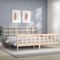  Bed Frame without Mattress 183x203 cm King Solid Wood Pine