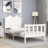  Bed Frame without Mattress White 90x190 cm Solid Wood Pine