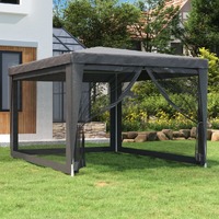  Party Tent with 4 Mesh Sidewalls Anthracite 3x4 m HDPE