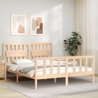 Bed Frame without Mattress 150x200 cm Solid Wood Pine