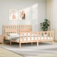  Bed Frame without Mattress 183x203 cm King Solid Wood Pine
