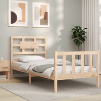  Bed Frame without Mattress 90x190 cm Solid Wood Pine