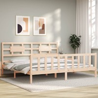  Bed Frame without Mattress 183x203 cm King Solid Wood Pine
