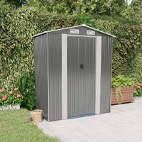  Garden Shed Light Grey 192x108x223 cm Galvanised Steel