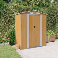  Garden Shed Light Brown 192x108x223 cm Galvanised Steel