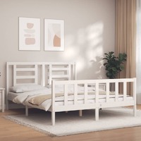  Bed Frame without Mattress White 150x200 cm Solid Wood Pine