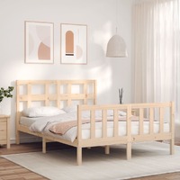  Bed Frame without Mattress 135x190 cm Solid Wood Pine