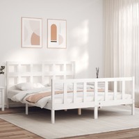  Bed Frame without Mattress White 150x200 cm Solid Wood Pine