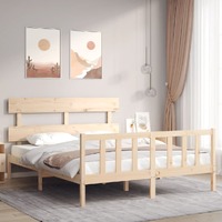  Bed Frame without Mattress 150x200 cm Solid Wood Pine