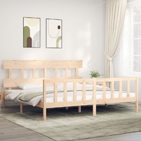  Bed Frame without Mattress 183x203 cm King Solid Wood Pine