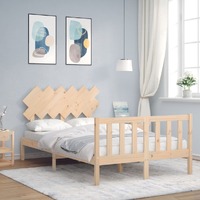  Bed Frame without Mattress 135x190 cm Solid Wood Pine