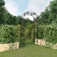 Garden Arch Black 116x45x240 cm Steel