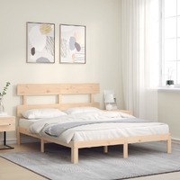  Bed Frame without Mattress 150x200 cm Solid Wood Pine