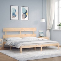  Bed Frame without Mattress 183x203 cm King Solid Wood Pine