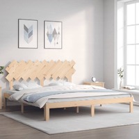  Bed Frame without Mattress 183x203 cm King Solid Wood Pine
