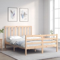 Bed Frame without Mattress 135x190 cm Solid Wood Pine