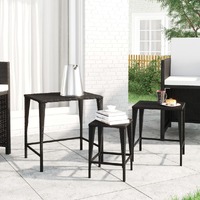  Nesting Tables 3 pcs Black Poly Rattan