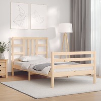  Bed Frame without Mattress 90x190 cm Solid Wood Pine