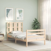  Bed Frame without Mattress 90x190 cm Solid Wood