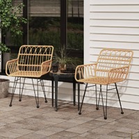 Garden Chairs 2 pcs with Armrest 56x64x80 cm PE Rattan
