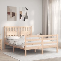  Bed Frame without Mattress 135x190 cm Solid Wood
