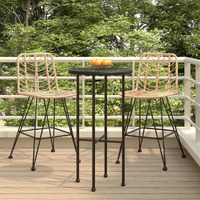  Bar Stools 2 pcs 45x56x103.5 cm PE Rattan and Steel