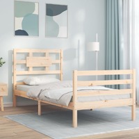  Bed Frame without Mattress 90x190 cm Solid Wood