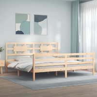  Bed Frame without Mattress 183x203 cm King Solid Wood