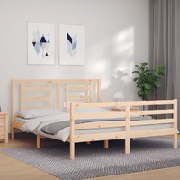  Bed Frame without Mattress 150x200 cm Solid Wood