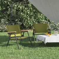  Camping Chairs 2 pcs Green 54x43x59 cm Oxford Fabric