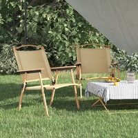  Camping Chairs 2 pcs Beige 54x55x78 cm Oxford Fabric
