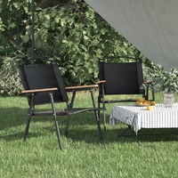 Camping Chairs 2 pcs Black 54x55x78 cm Oxford Fabric
