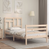  Bed Frame without Mattress 90x190 cm Solid Wood