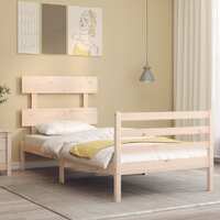  Bed Frame without Mattress 90x190 cm Solid Wood