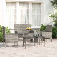  6 Piece Garden Lounge Set with Cushions Grey Poly Rattan