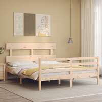  Bed Frame without Mattress 150x200 cm Solid Wood