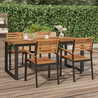  Garden Table with U-shaped Legs 180x90x75 cm Solid Wood Acacia