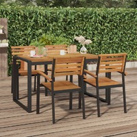  Garden Table with U-shaped Legs 140x80x75 cm Solid Wood Acacia